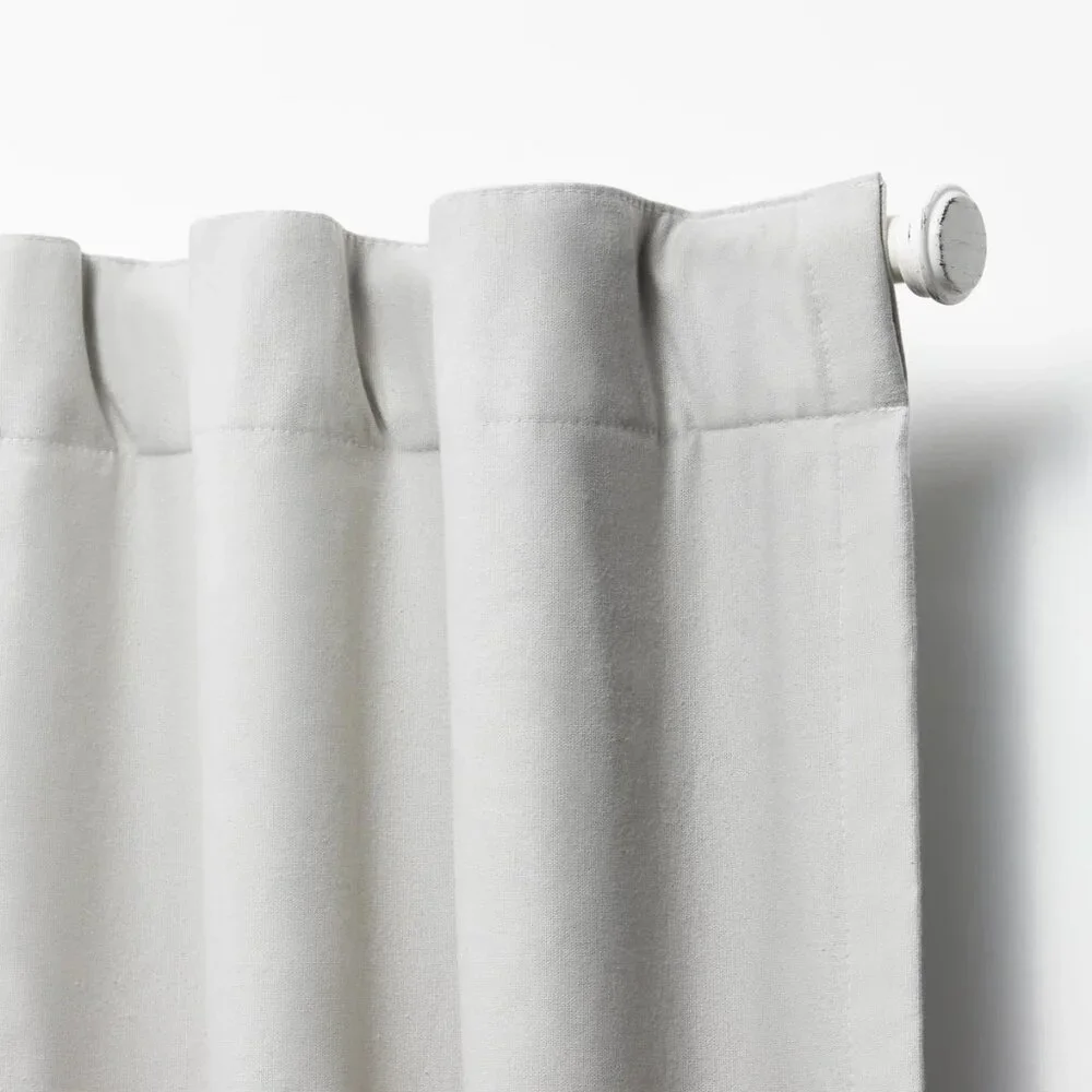 NEW Lauren Ralph Lauren Velvety Winter White Back Tab/Rod Pocket Curtain Panel